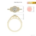 thumbnail image 4 of ANGARA Natural Diamond Halo Leaf Shank Engagement Ring in 14K Yellow Gold for Women (Size-4.5mm| Color-K| Clarity-I3) | April Birthstone, Anniversary, Jewelry Gift for Women | Natural Diamond Ring, 4 of 8