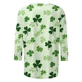 thumbnail image 6 of Xuyuer St Patricks Day Shirt Women 3/4 Sleeve Crew Neck T-Shirts Shamrock Graphic Tees St Patty's Lucky T-Shirt Green Irish Tops Shamrock Lucky T-Shirts Irish Festival Holiday Tee Tops, 6 of 7