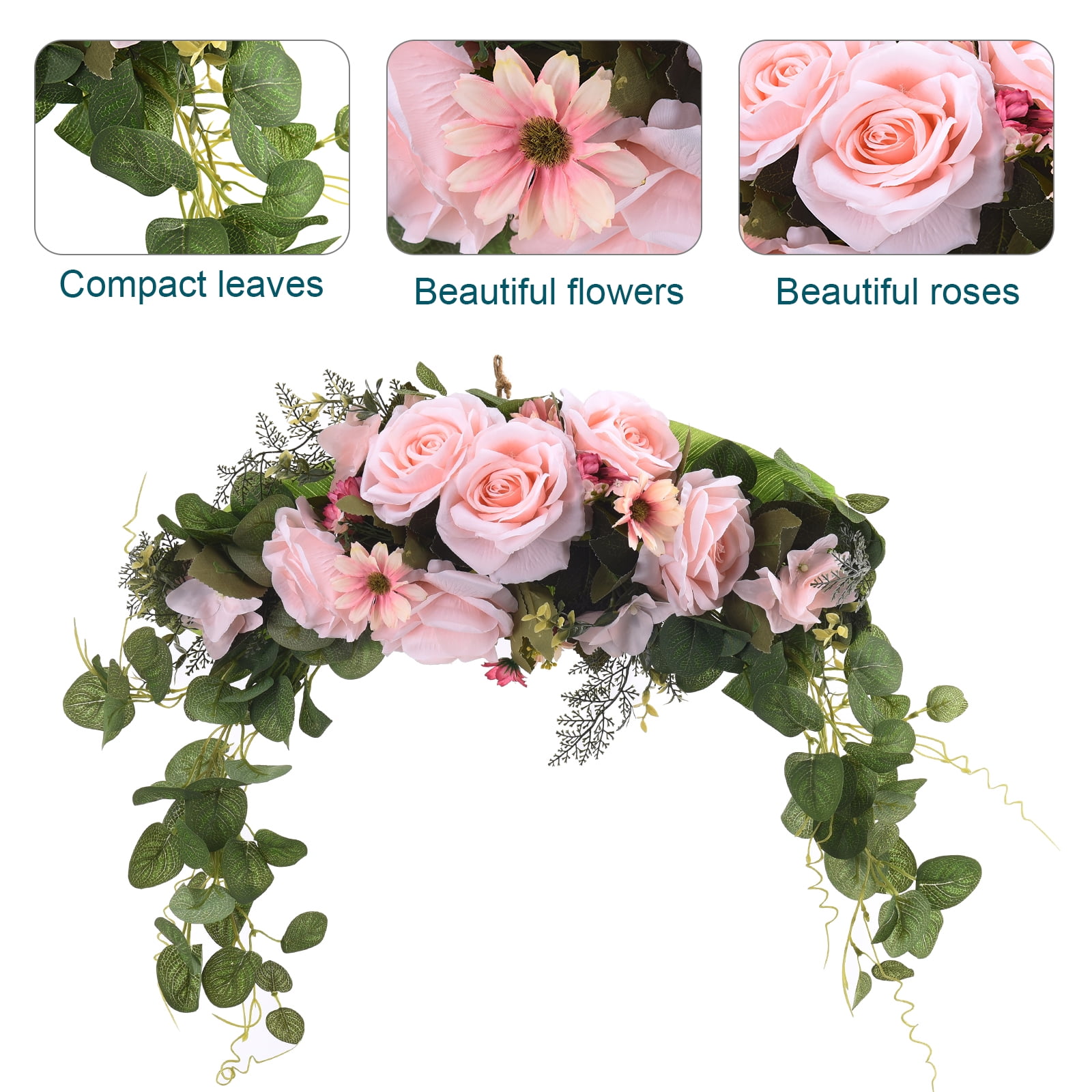 Pink Wedding Flower Garland Arrangement Artificial Flower Lintel Door Decor 
