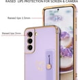 thumbnail image 4 of Samsung Galaxy S21 Case, Galaxy S21 Phone Case Love Heart Cute Case with Wristband Kickstand Holder Soft TPU Plating Bumper Protective Slim Shockproof Phone Case Cover for Girls Women, Purple, 4 of 16