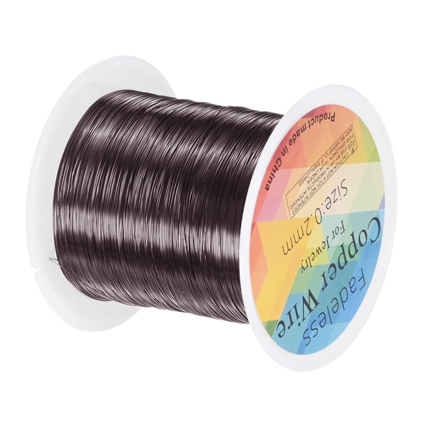 Alambre de joyería Uxcell de 0.2 mm 32 Gauge 328 pies alambre de cuentas de cobre para hacer joyas, plantar, tejer, DIY 100m negro metálico