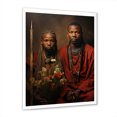 thumbnail image 2 of Designart "Maasai Warriors African I" People Framed Wall Art - Global Red African Tribal Hallway Framed Wall Art Decor, 2 of 6