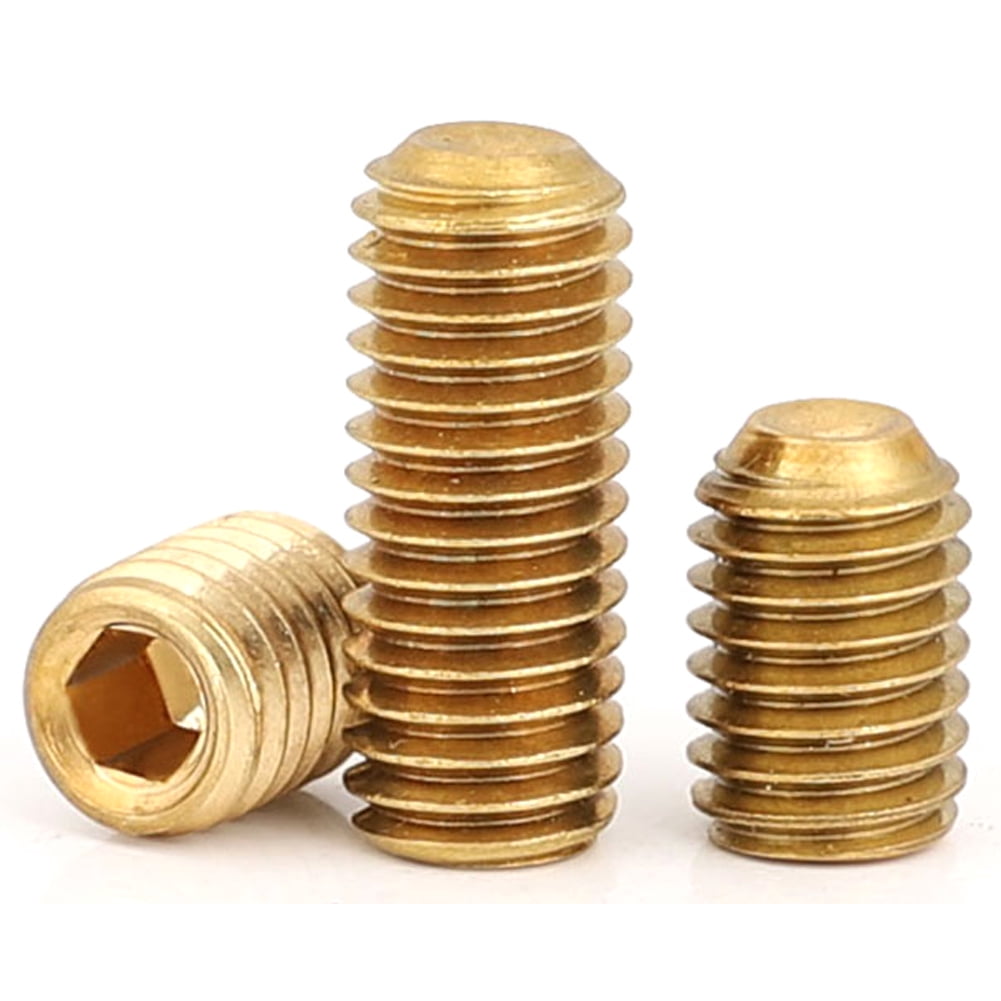 (30pcs) Copper Hexagon Socket Set Screws, M5x5mm