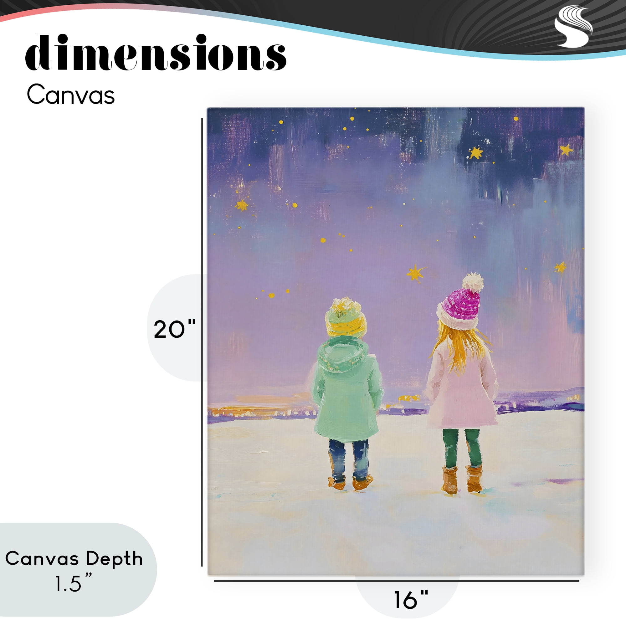 Stupell Industries Children Watching Starry Winter Sky Canvas Wall Art, design by The Prints Vibe