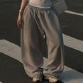 thumbnail image 2 of DHFJKG Wide Leg Sweatpants Women Baggy Streetwear Y2K Elastic Waist Casual Joggers Pants With Pockets, 2 of 5