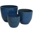 thumbnail image 2 of Jardinières en Céramique Mateo Bleu Foncé - 3 Pcs, Assortiment, 2 of 2