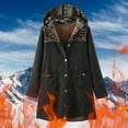 thumbnail image 1 of Women‘s Printed Warm Hoodie Coat Long Sleeve Buttons Jacket Plus Size Sweatshirt, 1 of 9