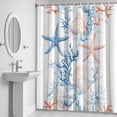 thumbnail image 6 of Summer Ocean Bathroom Shower Curtain, Orange Blue Coral Shell Starfish Coastal Waterproof Washable Soft Bath Curtain for Bathtub Decor with 12 Hooks&Grommet, 54x78 Inch, 6 of 9