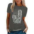 thumbnail image 2 of Women's Short Sleeve T-shirt Women'S Patriotic Beach Cover-Up - Quick-Dry Flag Mesh Shirt For Pool Parties,Gray Women's Short sleeve T-shirt L, 2 of 4