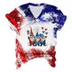 thumbnail image 1 of Camiseta de Manga Corta con Cuello en V Impresa para el Día Del Independiente, Camisetas con Cuello en V para las Mujeres, 1 of 4