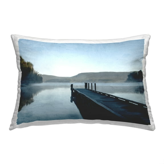 Stupell Industries Long Dock at Lake Decorative Printed Throw Pillow, 14 x 20