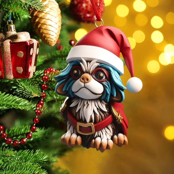 Decoración Del Hogar con Forma de Perro Plano, Decoración Del Árbol de Navidad.