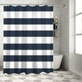 thumbnail image 5 of Fabric Shower Curtain: Nautical Stripe Design (Navy and White)-36x72inch, 5 of 6