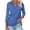 #096-Blue, variant on Womens Blouses Three Quarter Sleeve Loose Fit Lapel Collar V Neck Polka Dot Print Solid Soft Breathable Top for Summer Gift