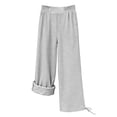 thumbnail image 6 of Girls Sweatpants Kids Drawstring Hem Oversized Pants Teen Girls Wide Leg Baggy Pants Pockets Classic Elastic Waist Trousers, 6 of 7