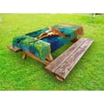 thumbnail image 1 of Dinosaur Outdoor Tablecloth, Colorful Illustration of Velociraptor in Prehistoric Natural Wild Environment, Decorative Washable Fabric Picnic Tablecloth, 58 X 104 Inches, Multicolor, by Ambesonne, 1 of 2