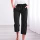 thumbnail image 2 of Negocios Pantalones Casuales para las Mujeres Más Talla Alta Cintura Pierna Recta Trabajo Capris, Corbata Delantera con Bolsillos, Poliéster Oficina Y Uso Diario, 2 of 8