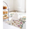 thumbnail image 4 of Pink Flowers Kitchen Dish Towels for Drying Dishes Set of 2, Spring Floral Butterfly Leaves Plants Retro Beige Waffle Weave Microfiber Hand Tea Bathroom Towels Quick Dry & Absorbent Towel 12x12, 4 of 7