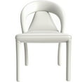 thumbnail image 6 of LeisureMod Modern Dining Chair in Upholstered Faux Leather with Steel Frame and Legs, Solace Series Kitchen Accent Chair for Dining Room and Kitchen Set of 2 in White, 6 of 8