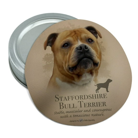 Staffordshire Bull Terrier Dog Breed Round Rubber Non-Slip Jar Gripper Lid Opener