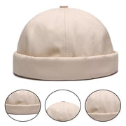 Dress Choice Quick Dry Brimless Hat Lightweight Cap Sailor Rolled Cuff Harbour Hat Casual Skull Docker Beanie Cap for Men Women