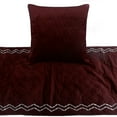 thumbnail image 2 of King Queen Twin Deep Wine Designer King 90"x18" Bed Runner without Pillow Cover, Quilted & Crystals Bed Scarf on Velvet fabric - Diamond Symphony, 2 of 3