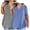 Blue, variant on Staron Women's Casual V-Neck Short Sleeve Oversized T-Shirt 2-Pack Solid Color Basic Loose Plus Size Top, Army Green 5XL