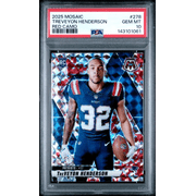 Graded 2025 Panini Mosaic TreVeyon Henderson #278 Red Camo Rookie RC Football Card PSA 10 Gem Mint