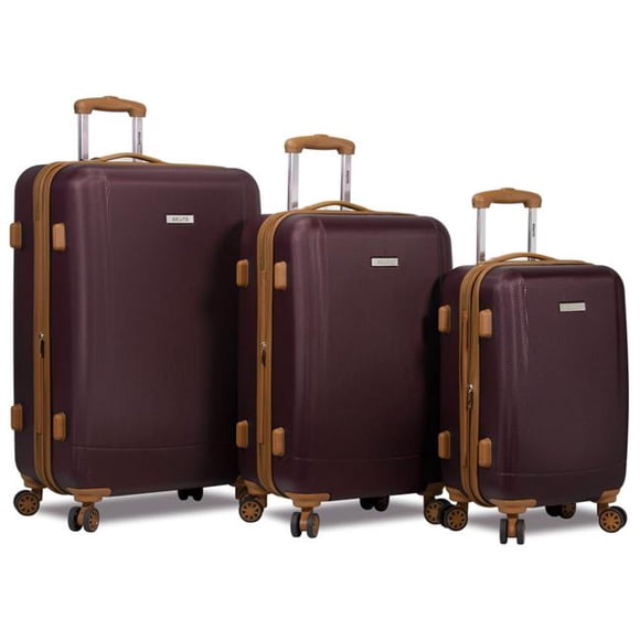 Dejuno 25DJ-8242-Burgundy Legion Hardside Spinner TSA Combination Lock Luggage Set, Burgundy - 3 Piece