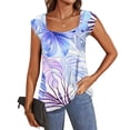 thumbnail image 5 of Raeneomay Ladies Graphic Tees Womens Tops Women's Casual Printed Short-Sleeved Neck Tops Blouse, 5 of 6