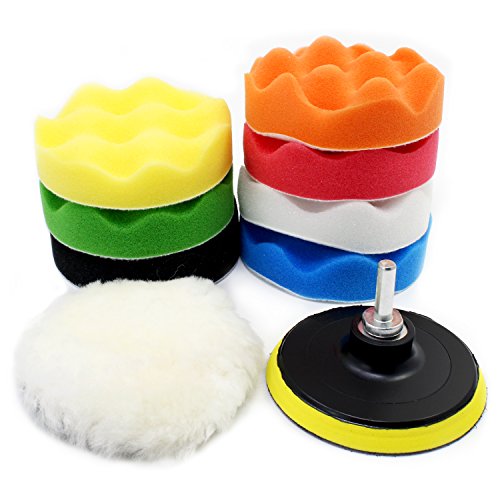 OCR 10Pcs 4 inch Car Polishing Pad Kit, Sponge and Wool Polishing Pad