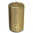 thumbnail image 3 of Hyoola, 2.75 x 5 Unscented Antique Gold Brushed Metallic Rustic Pillar Candles, Paraffin Wax with Cotton Wicks, 6-Pack, 3 of 8