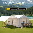 thumbnail image 4 of Lilypelle 12 Person Blow Up Camping Inflatable Tent w/ Canopy & Stove Jack & AC Port,18.4′x 9.8′x 6.9′Waterproof Oxford 2 Room Air Tent , Easy Setup Glamping Inflatable House w/ Stove Jack, 4 of 14