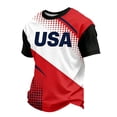 thumbnail image 2 of Zimjoy Men's USA Soccer Jersey 2026 Country Team Crewneck Short Sleeve Fan International Football Shirt Retro Streetwear Top Red 3XL, 2 of 5