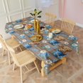 thumbnail image 3 of Brown Highland Cow Blue Bucket Flower Pattern Rectangle Tablecloth 60"x102",Waterproof Polyester Rectangle Table Cloth, Wipeable Spillproof Polyester Tablecloth for Dining, Camping, Indoor and Outdoor, 3 of 6