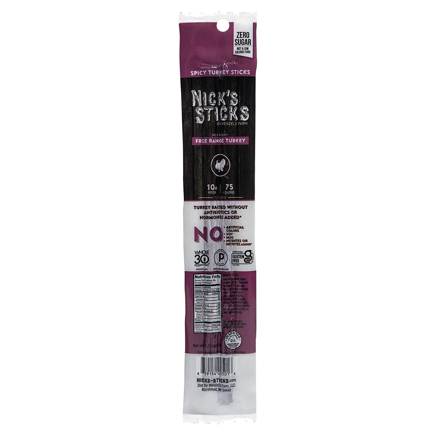 Nick's Sticks | 100% Grass-Fed Beef, Free Range Turkey Stick, Variety Pack | Made in the USA | Gluten Free | 3 Original Beef, 3 Original Turkey, 3 Spicy Beef, 3 Spicy Turkey