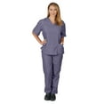 thumbnail image 1 of NATURAL UNIFORMS WOMENS SOLID V-NECK SCRUB SET FREE SHIPPING, 1 of 1