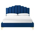 thumbnail image 5 of Modway Olivia Queen Performance Velvet Platform Bed, Blue, 5 of 10