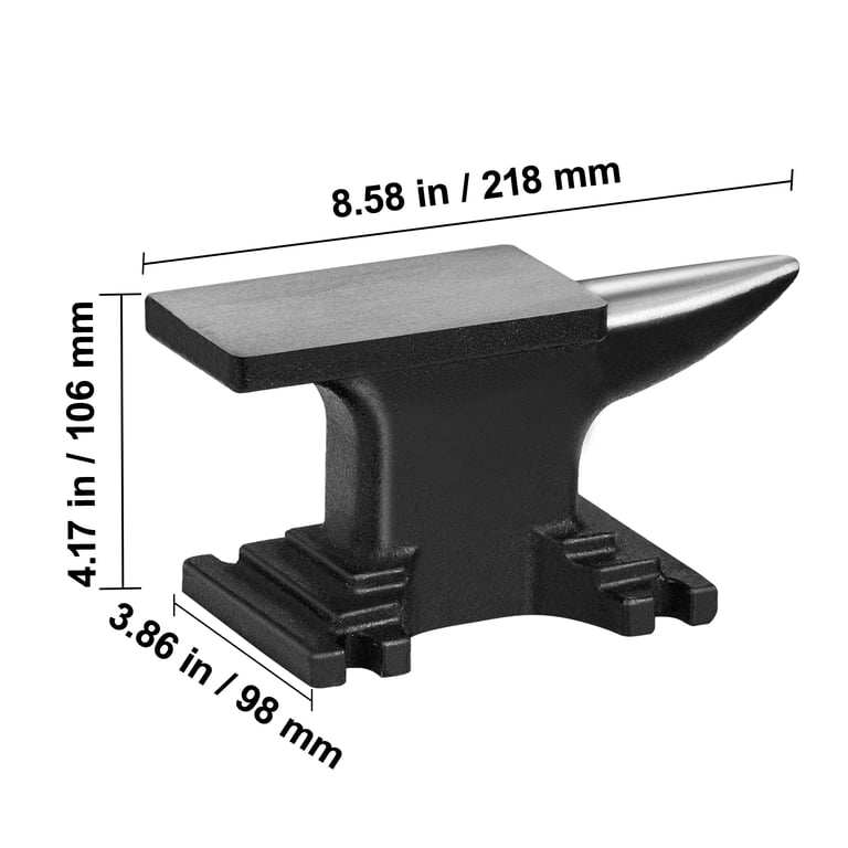 KFFKFF 8.8lbs Anvil Cast Steel 50 HRC Single Hole Anvil Blacksmith