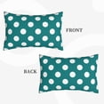 thumbnail image 2 of Zufioo Teal And White Polka Dot Print Double-sided Plush Pillow Cover,Decorative Pillow Protector without Pillow Core, Suitable for Sofa, Bedroom, Car-20"x30", 2 of 6