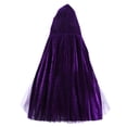 thumbnail image 4 of Xdegoge Kids Girls Halloween Vampire Dress Maxi Tulle Tutu Lace Up Sleeveless Tween Party Dresses Gothic Cosplay Costume with Hooded Cloak Carnival Festival Performance Wear, 4 of 8