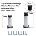 thumbnail image 4 of Uxcell 5 Inch Furniture Legs Stainless Steel Feet Sofa Table Cabinet Shelves Leg Replacement Adjustable Height 4pcs, 4 of 7