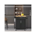 thumbnail image 2 of Carrito de Cocina Madera Carrito de Almacenamiento con Estante Ajustable Isla de Cocina con Clóset de Almacenamiento y Cajones para Comedor, 2 of 4