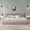 Pink Low, variant on California King Grounded Platform Bed with Thick Headboard, Chenille Upholstered Bed Frame, No Box Spring Needed