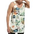thumbnail image 3 of Seyurigaoka Men Floral Summer Tank Tops Hawaii Casual Tops Loose Fit Novelty Sleeveless Beach T-Shirts, 3 of 9