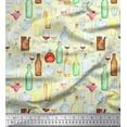 thumbnail image 1 of Soimoi Polyester Crepe Fabric Bottle,Wine & Beer Bar Decor Fabric Printed Yard 52 Inch Wide, 1 of 1