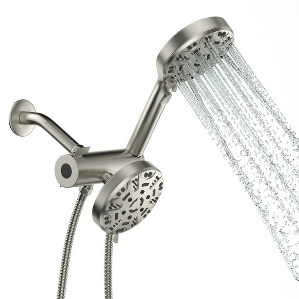 Brushed Nickel Shower Head and Handheld Set,8Mode 5 in.Double Shower