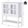 thumbnail image 3 of HOMCOM Kitchen Credenza & Sideboard Buffet Storage Cabinet with 2 Glass Doors & Storage Shelves, White, 3 of 5