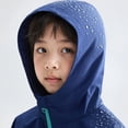 thumbnail image 6 of Girls Zip Hoodies Long Sleeve Solid Loose Jacket Sweatshirt Teens Fashion Winter Clothes Blue 9-10Years, 6 of 7