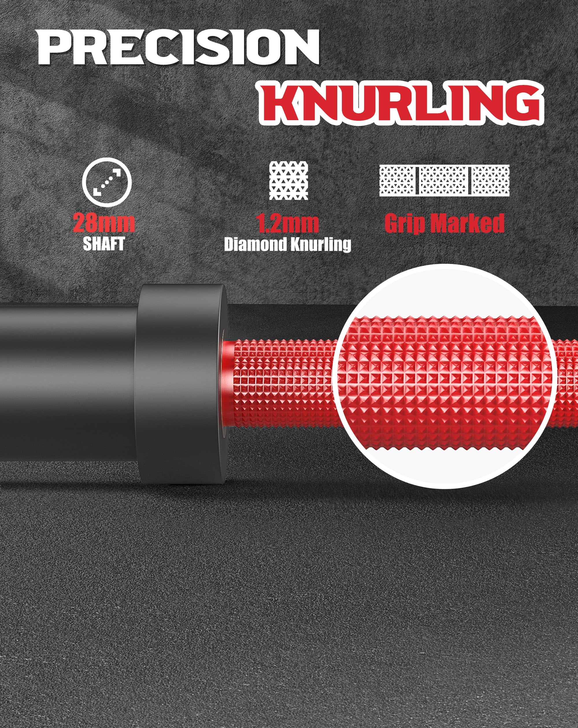 7ft Olympi_c Barbell,45 lbs for Weightlifting and Powerlifting with Anti-Slip Knurling,1500 lbs Capacity,Fit 2" Weight Plates,for Squats,Deadlifts,Presses,Rows and Curls,for Gym and Home Fitness